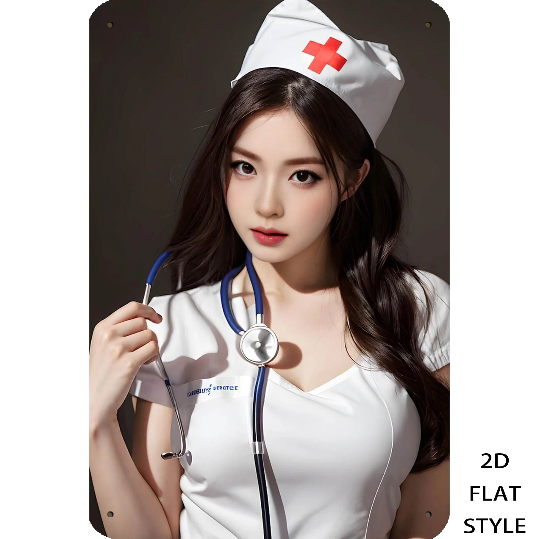 2D FLAT, Metallschild „Krankenschwester“, Vintage-Wanddekoration, langlebiges, hängendes Retro-Eisenplakettenschild