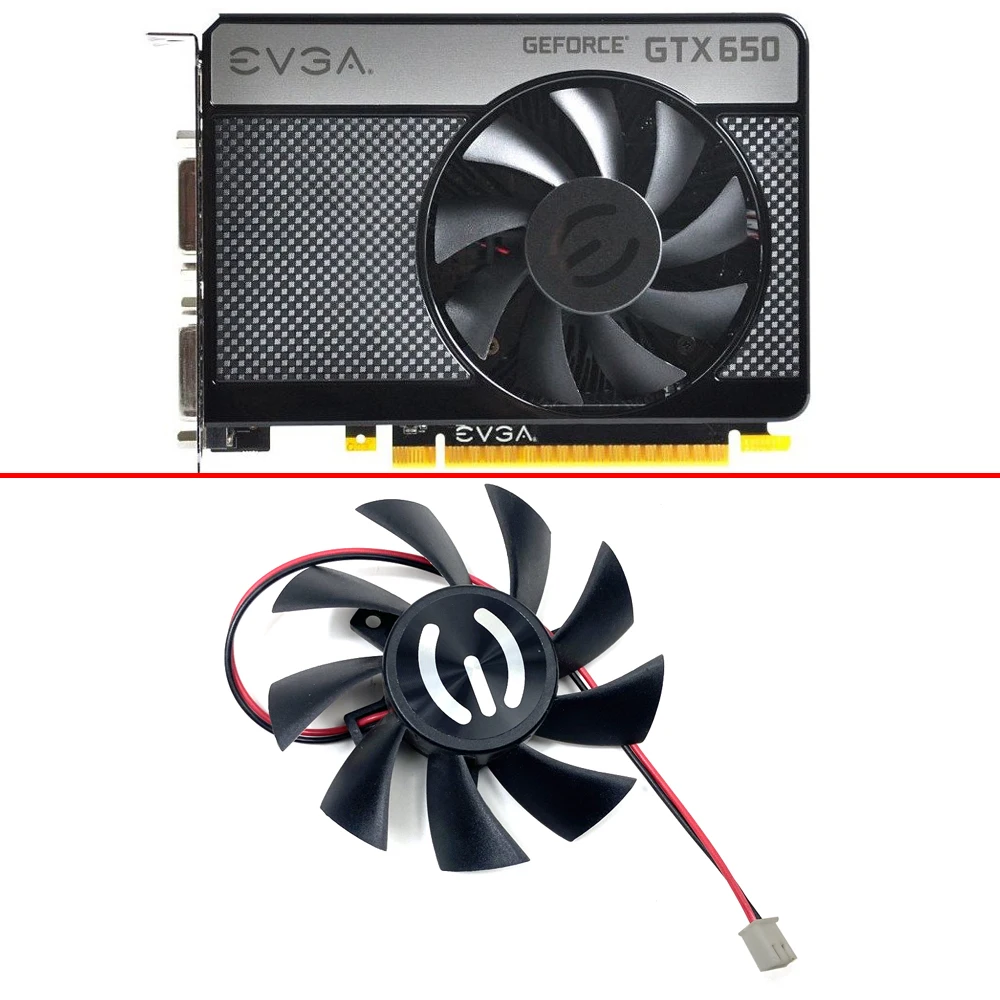 Cooling GPU FAN 75MM 2PIN T128015SH 12V 0.32AMP Nvidia GTX650 For EVGA GTX 650 650Ti GTS 450 Graphics Card Cooler Fans