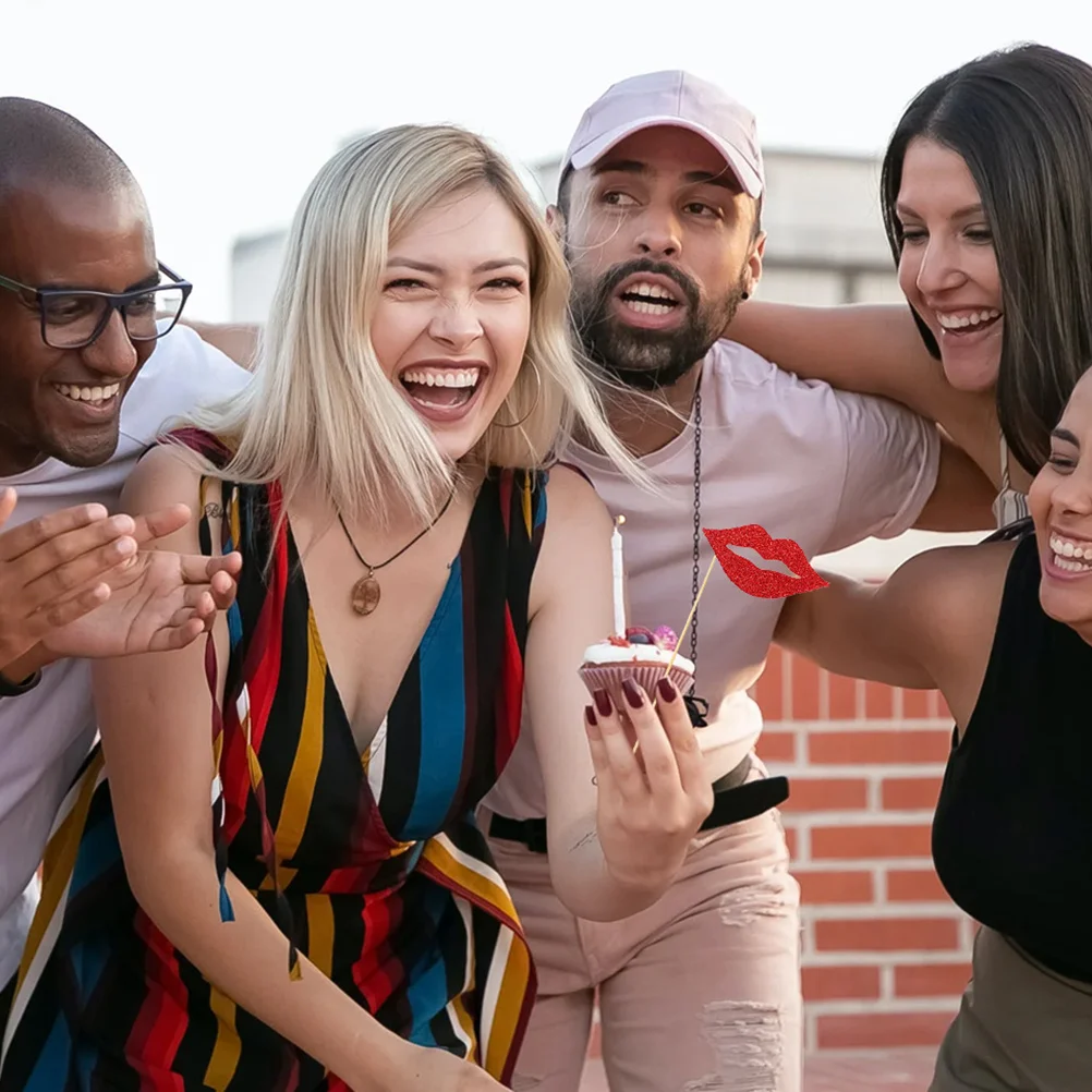 

40Sets Lips Photo Props Party Lip Decor Supplies Funny Creative Props Festival Selfie Accessories Party Lip Decor Supplies