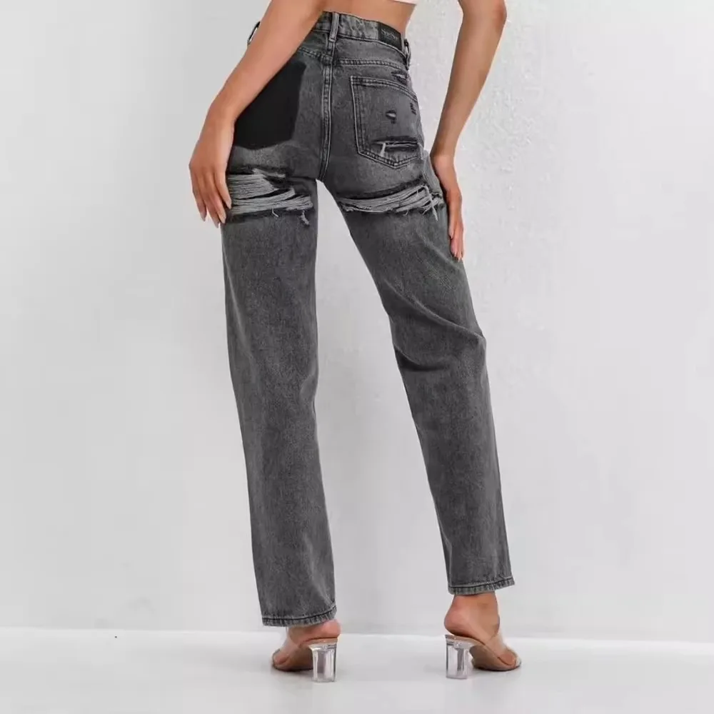 女性用単色ワイドレッグパンツ,ルーズフィット,ジッパー,ロング,ストレート,通勤用,ワイルドストリート,新品