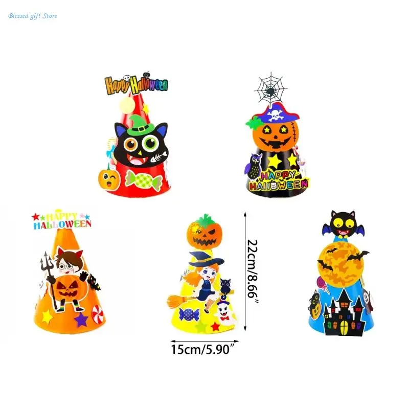 Halloween Paper Hat DIY Craft Hat Making Material Kindergarten Teaching Aid