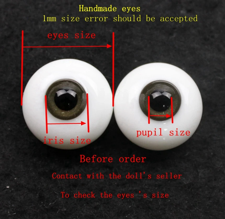 Accessorio per bambola 6MM 8MM 10mm 12mm 14mm 16 18MM aod dod msd yosd sd bambola bjd occhi di vetro bulbo oculare EHFB201.1