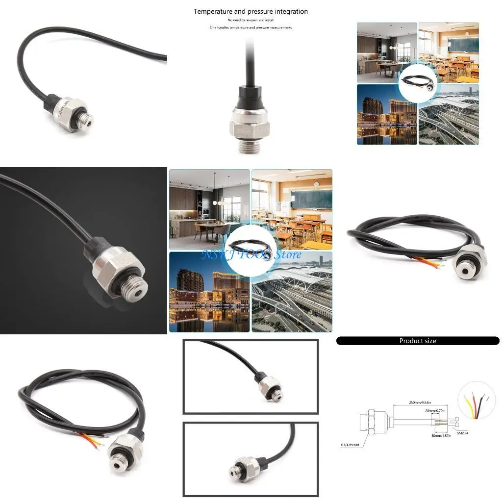

L8RC Pressure Transmitter G1/4 Pressure Transducer Sensors for Water Gas 0.5-4.5V Output Pressure Transducer Sender Sensors