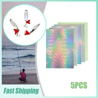 5pcs Fish Scale Styling Fishing Lure Decoration Sticker Fishing Flash Tape Baits Luminous Sticker Fishing Tackle Accessories