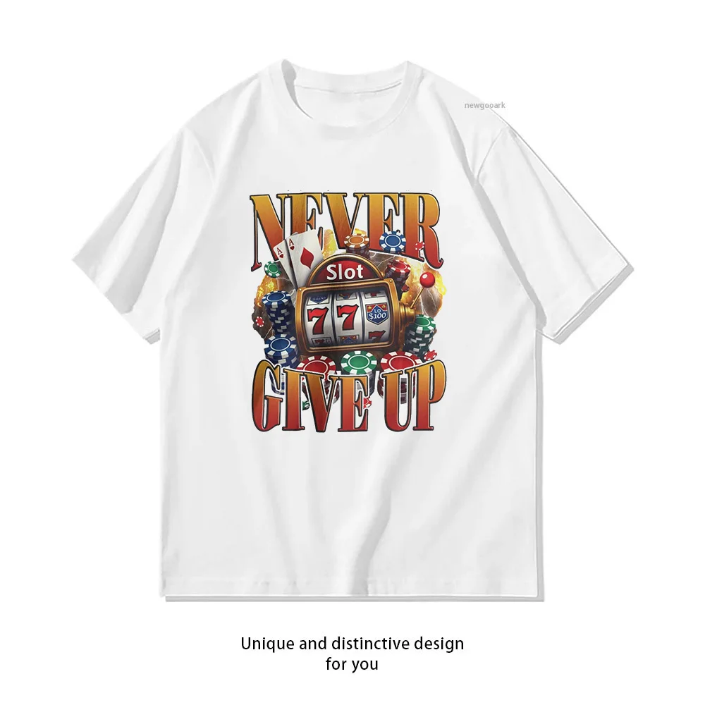 Casino Slot Machine Gambling Lucky 777 T-shirt Woman Man Summer Cotton Graphic T Shirts Adult Streetwear O-neck Tops Tee