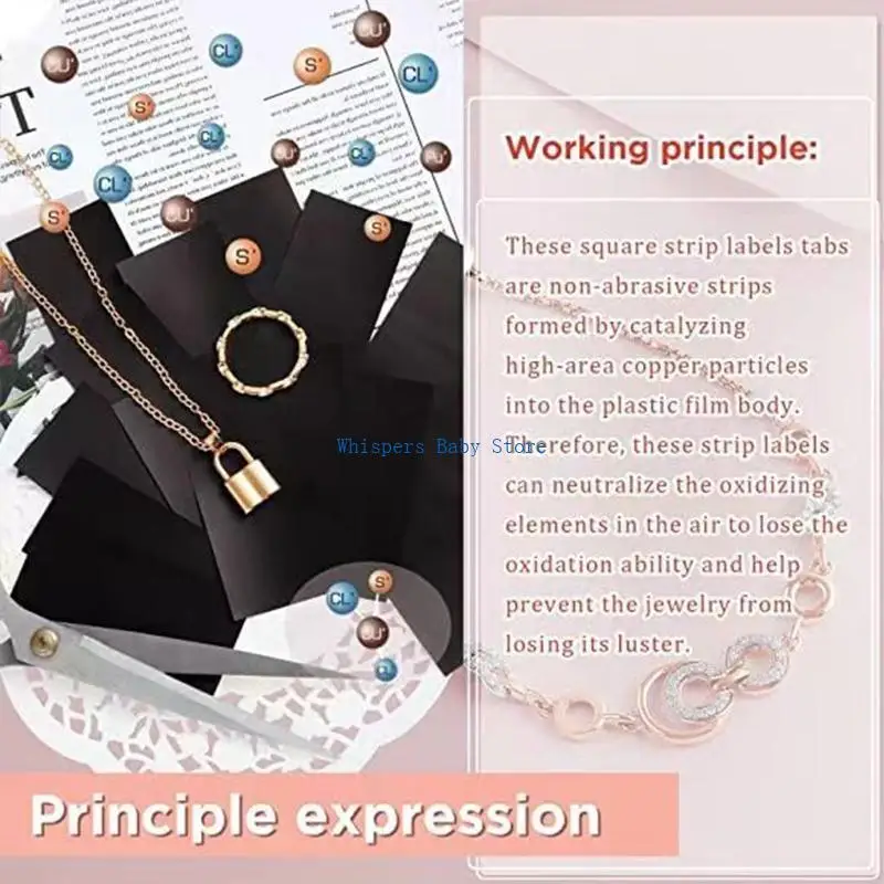 

U90E Jewelry Anti Tarnish Tabs Strips Anti-Tarnish Strips for Jewelry Silver Storage