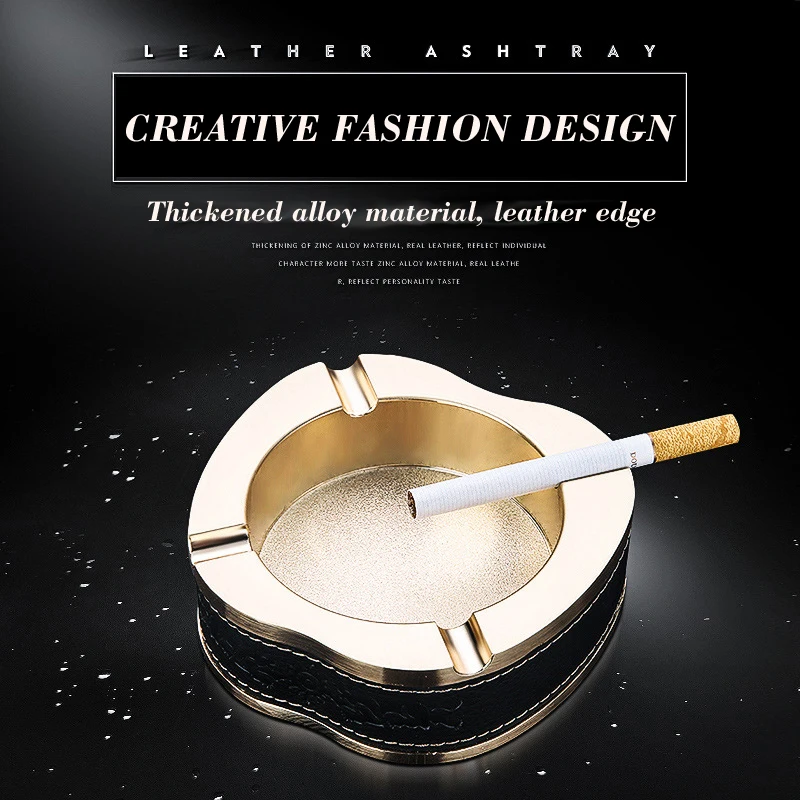 Creative Design Fashion Personality Metal Ashtray Household Living Room Kitchen Desktop Decoration Furnishings Cigarette Case