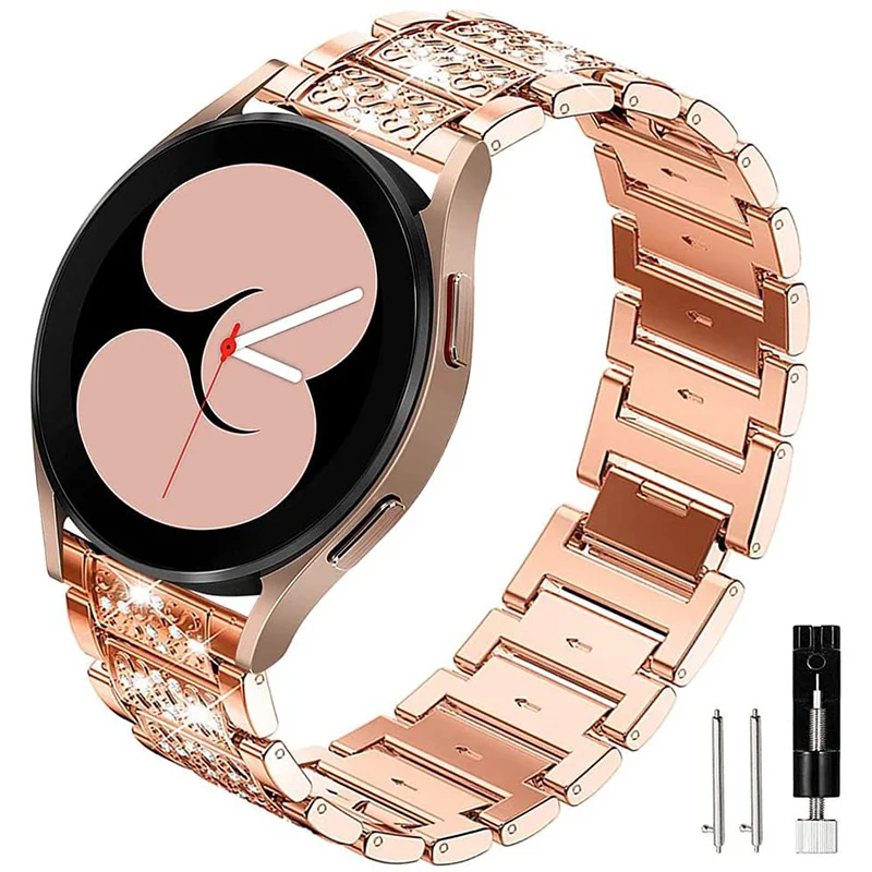 Metal Diamond band for Samsung Galaxy Watch 6/5/4/Classic 20mm 22mm link Bracelet huawei gt/Amazfit GTS 4/GTR/balance/bip strap