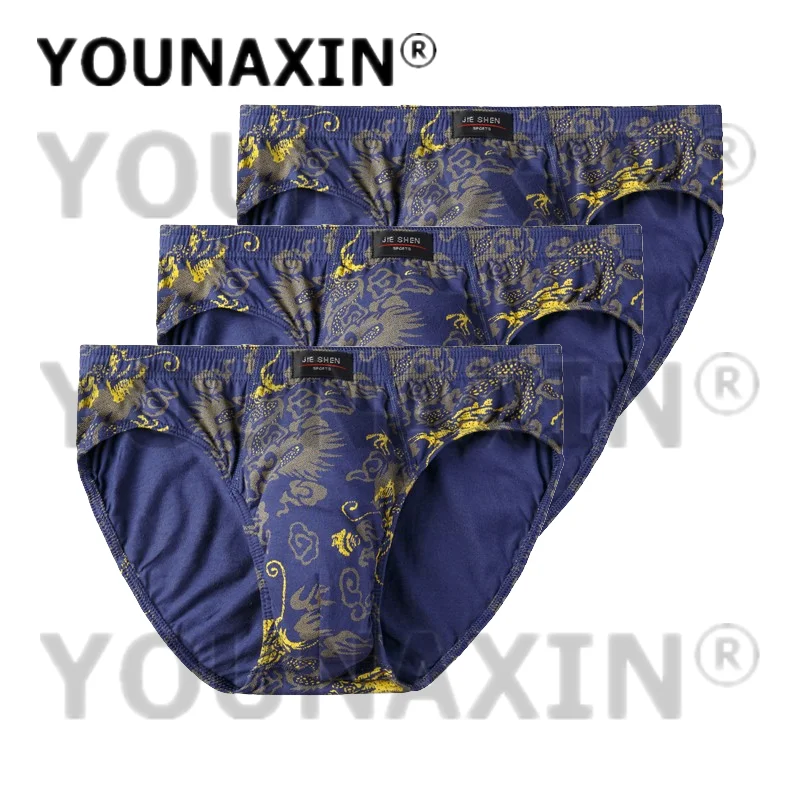 3 Pieces Men Big Size Cotton Briefs Knickers Panties Pant Middle-aged And Elderly Underwear Undies L XL 2XL 3XL 4XL 5XL 6XL 7XL