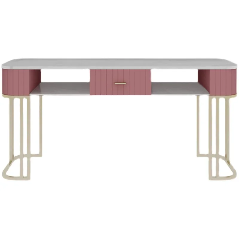 Pink Metal Nail Table Nordic Simple Speciality Multifunction Manicure Table Design Modern Mesa De Manicure Furniture