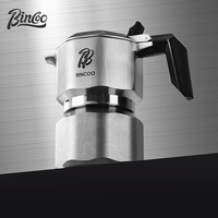 Bincoo Mocha Pot Concentrated Latte 316 Stainless Steel Coffee Pot for Baristas to Use Mocha Three Valve Italian Extraction Pot