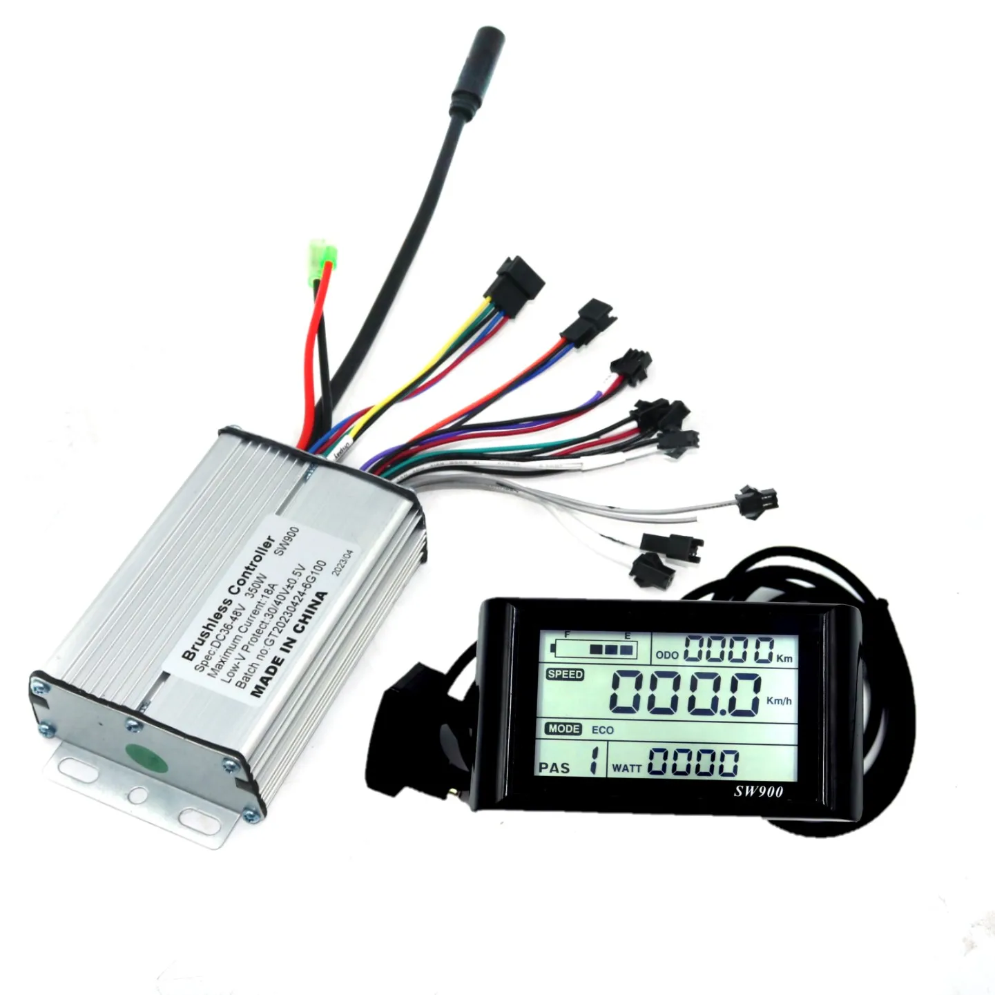 36-48V 350W 18A  Black Case Electric Bicycle Brushless Controller with SW900 Display Set