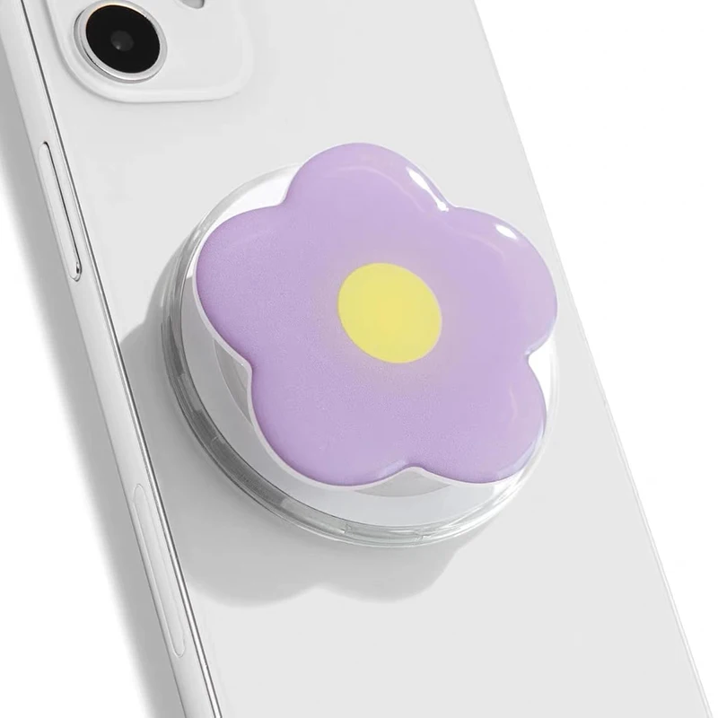 Soporte magnético coreano con forma de flor acrílica para teléfono Magsafe Grip Tok, soporte para anillo de dedo, Macsafe Smart Tok para iPhone 17 y Samsung