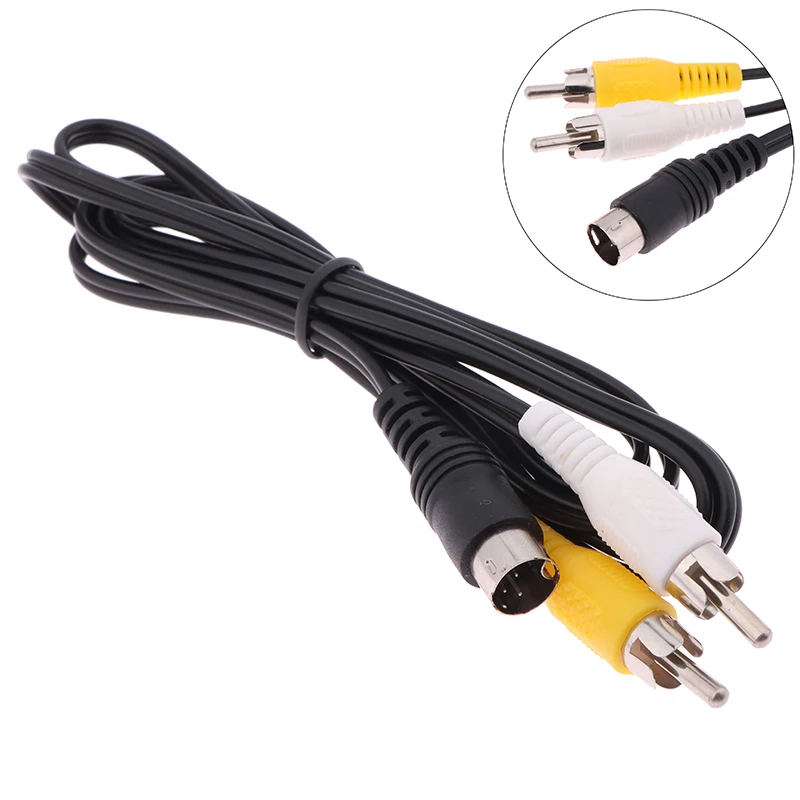 1.5M 3 Pin Game Audio Video AV Stereo Composite Cable For Sega Genesis 2 A/V RCA Connection Cord Wire For SEGA Genesis II / MD