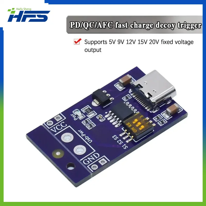 

Type-C QC AFC PD2.0 PD3.0 to DC Spoof Scam Fast Charge Trigger Polling Detector USB-PD Notebook Power Supply Change Board Module