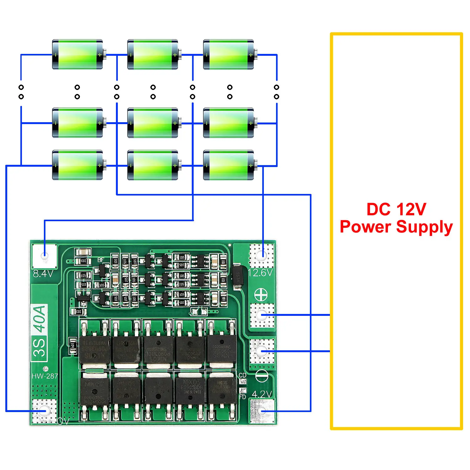 3S/4S 40A 60A ładowarka akumulatorów litowo-jonowych płyta ochronna 18650 BMS wzmocnienie/zalanie dla silnika wiertarki 11.1V 12.6V/14.8V 16.8V