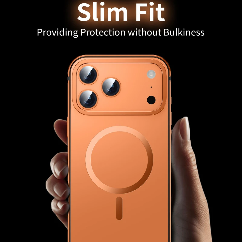 إطار معدني جديد لعام 2025، مضاد للحشف ومضاد لبصمات الأصابع، شفط مغناطيسي أنيق وخفيف الوزن لهاتف iPhone 17 Plus ProMax #3