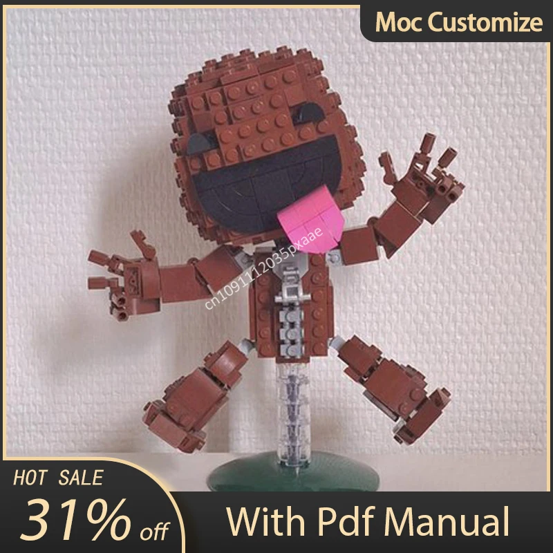 478 Uds. Moc Sackboy modelo adornos bloques de construcción DIY montaje creativo ladrillos juguetes niños educativos regalos de cumpleaños y Navidad