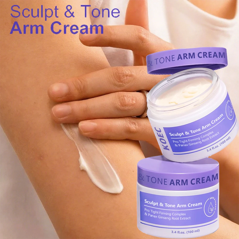 

KOEC Sculpt & Tone Arm Cream Collagen Arm Firming Lifting Cream Ginseng Moisturizing Tightening Loose Crepey Arm Skin Care 100ml