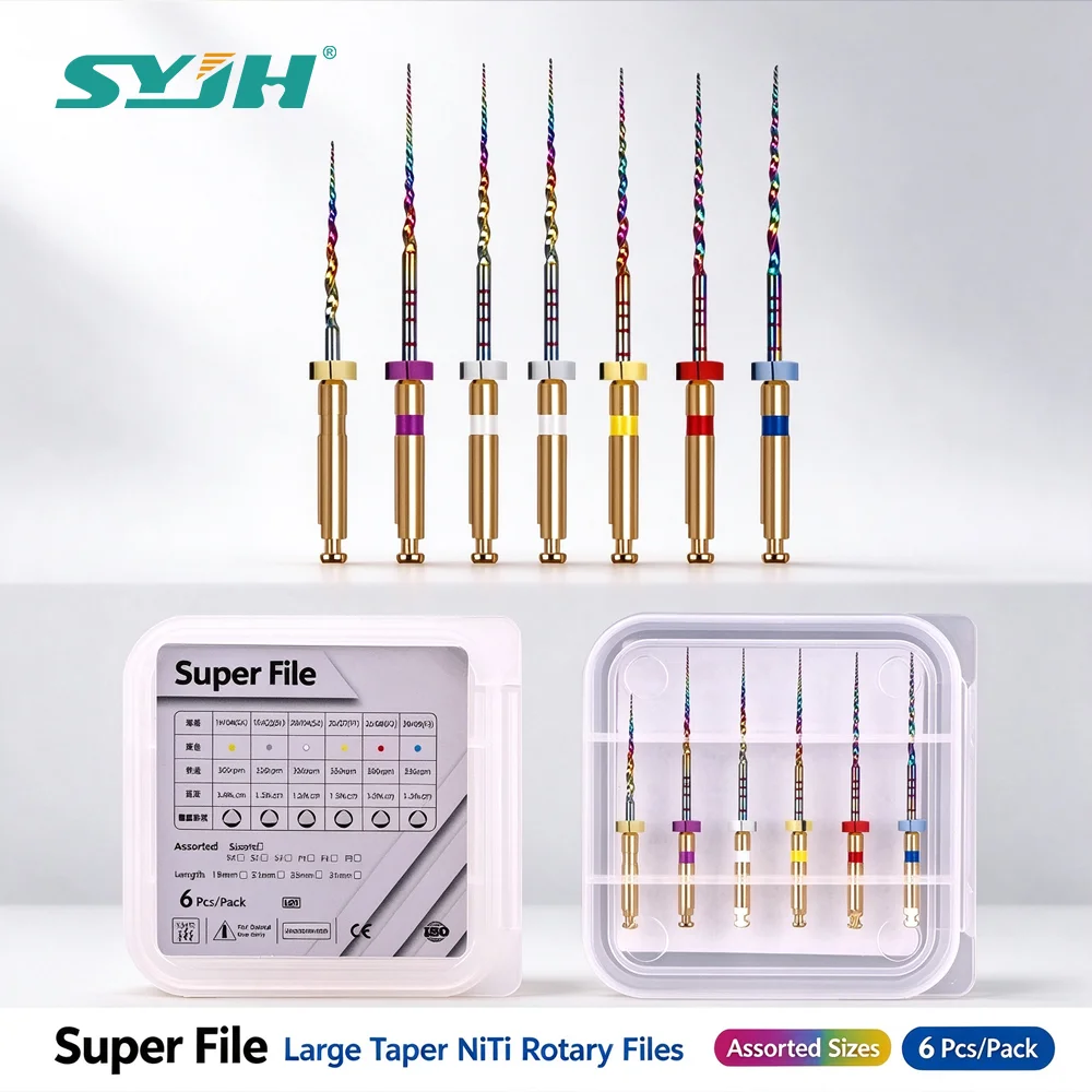 6Pcs/Box Dental NITI Large Taper Endodontic File Endo Rotary Files Gold X-Pro SX S1 F1 F2 F3 21MM 25MM 31MM For Engine Motor