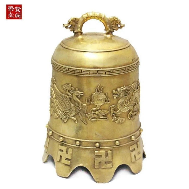 Dragon And Phoenix Ornaments, , Peace Bell Decorations, Temple Copper Bells To Ward Off Five Evils