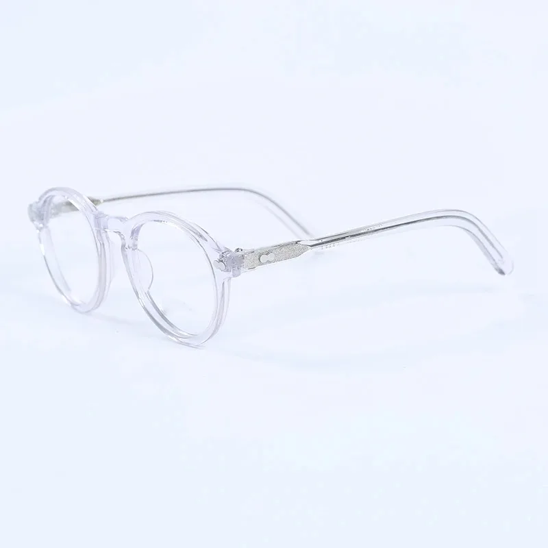 Runde Vintage-Acetat-Brille im Johnny-Depp-Lemtosh-Stil für Herren und Damen, Computerbrille, Luxusmarken-Brillengestell – Detail 20