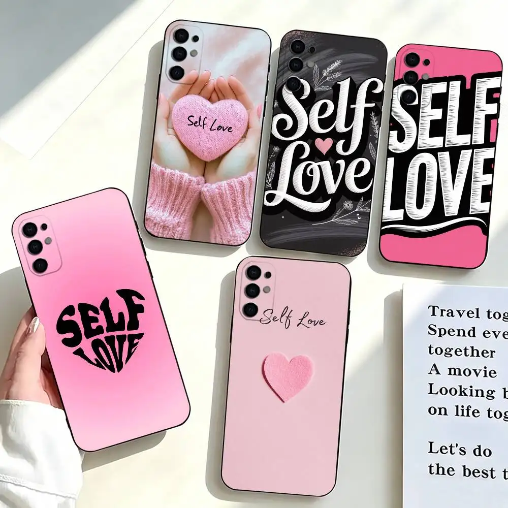S-Self I-love-e  Phone Case Black Silicone Soft For Samsung S25,S24,S21,S22,S23,S30,Ultra,S20,Plus,Fe,Lite