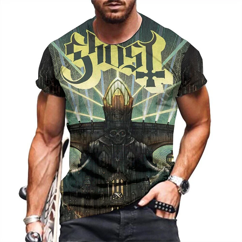 Tshirts Ghost Band 3D Print Summer Tees Streetwear Crew Neck Hip Hop Short Sleeve Casual Oversized Men Women Unisex Tops Clothes image 2