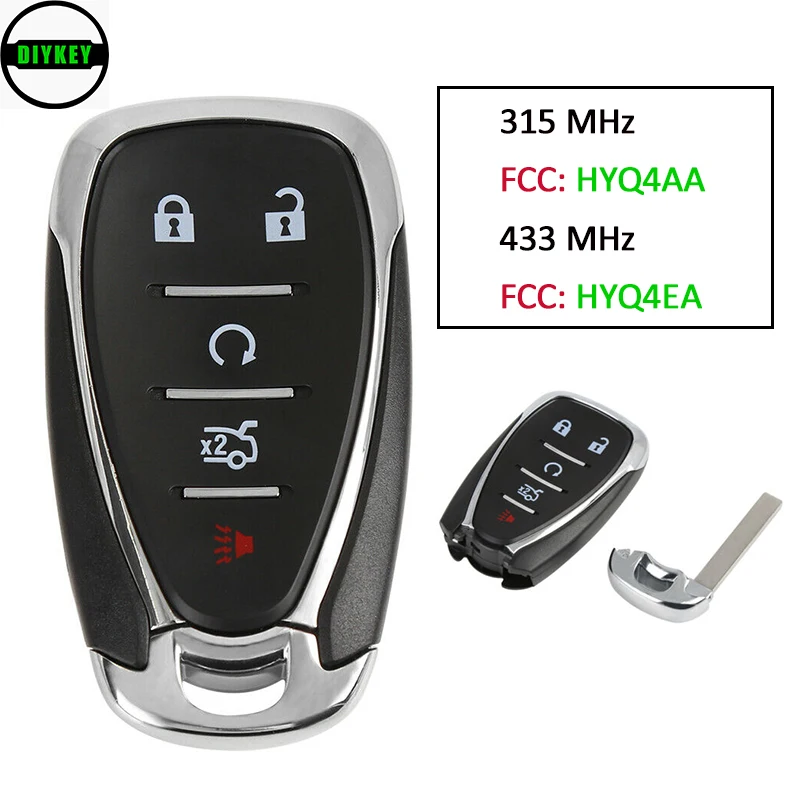 

Умный дистанционный ключ DIYKEY 315 МГц 433 МГц ID46 для Chevrolet Cruze Malibu Camaro с логотипом FCC: HYQ4EA, HYQ4AA P/N: 13508769