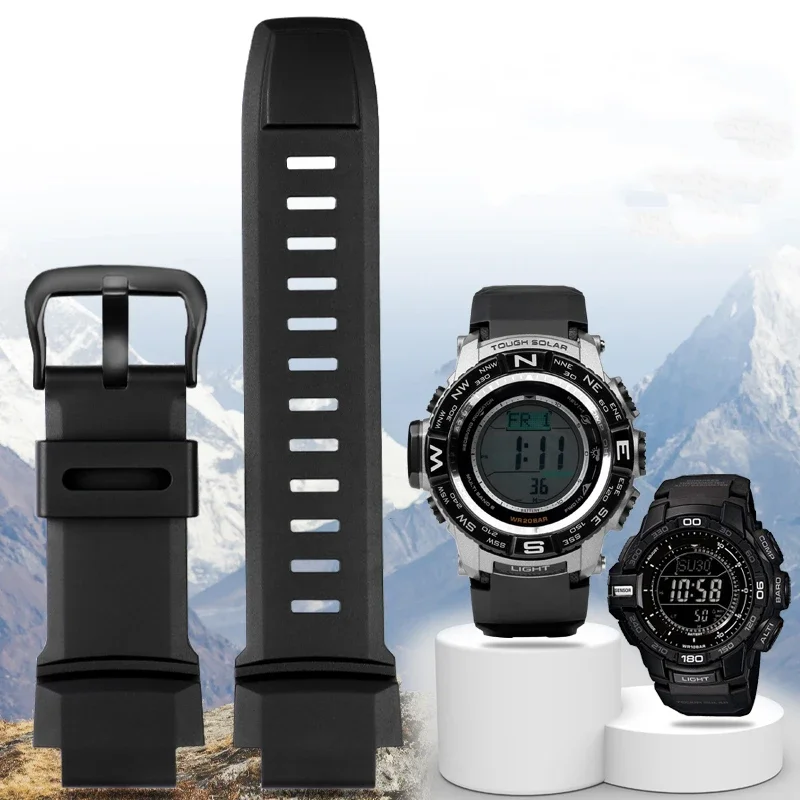 

Watch strap is suitable for CASIO mountaineering series PRG-260 / 270 / 500 PRW-3500 / 2500 / 5100 silicone strap 18mm