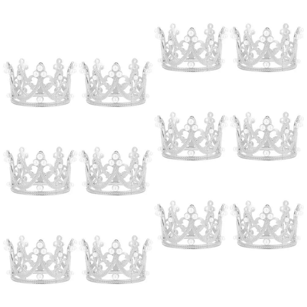 

12Pcs Crown Napkin Rings Pearl Decorative Zinc Alloy Tableware Decoration Wedding Dinner Party Pearl Crown Napkin Rings