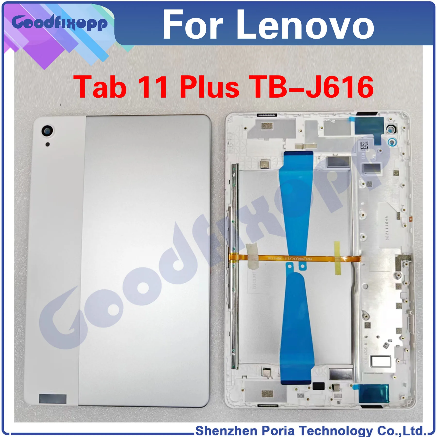 For Lenovo Tab 11 Plus TB-J616 J616 J616F J616X J616N Battery Back Cover Rear Case Lid Parts Replacement