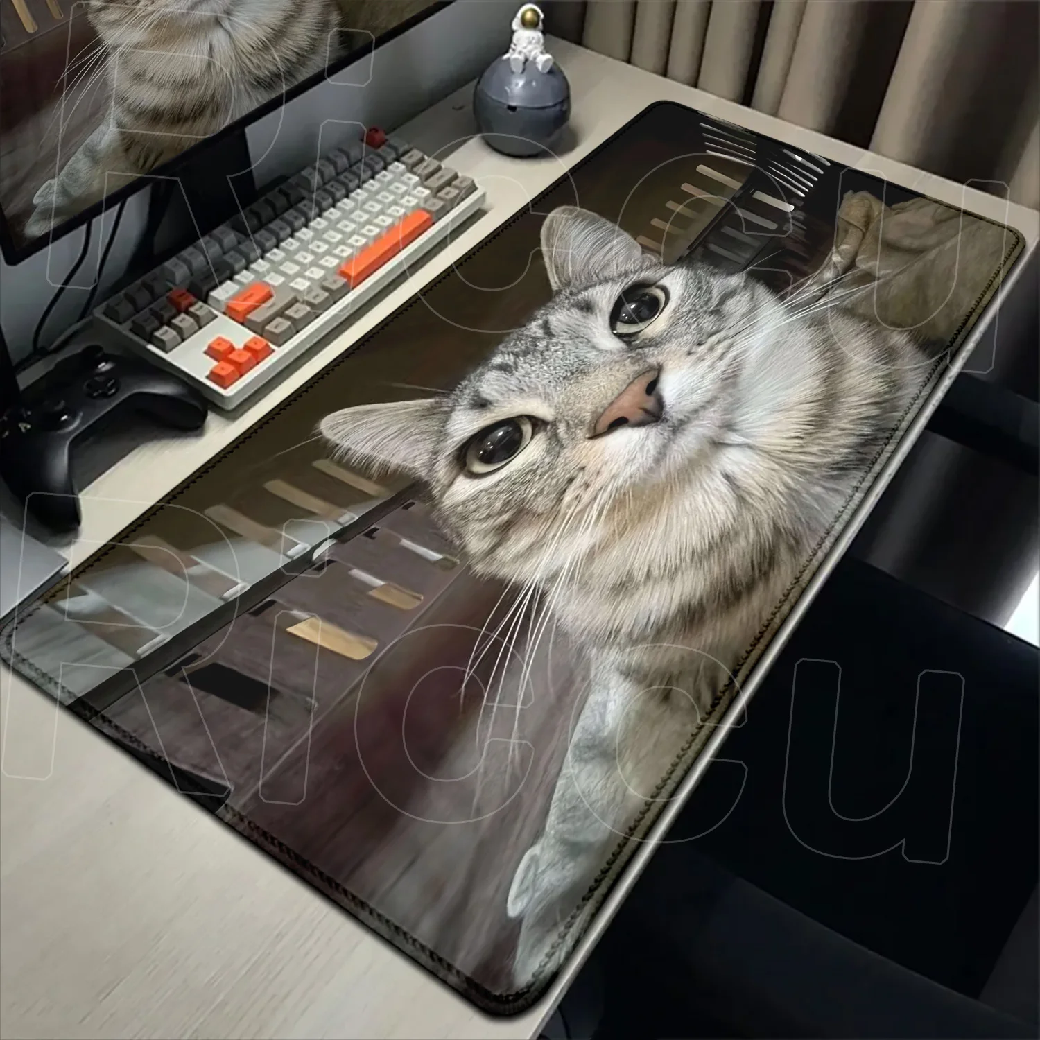 XXL Funny Silly Cat meme dog Mouse Pad Desk Mat Large Non-slip Anti-fray Keyboard Ergonomic Office Rubber PC Accessories Custom