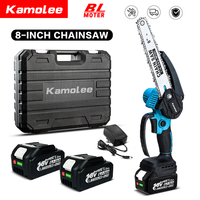 Kamolee Brushless Electric Chain Saw 5.0Ah 8 Inch Mini Chainsaw Wood Cutter Pruning Garden Power Tool For Makita 18V Battery