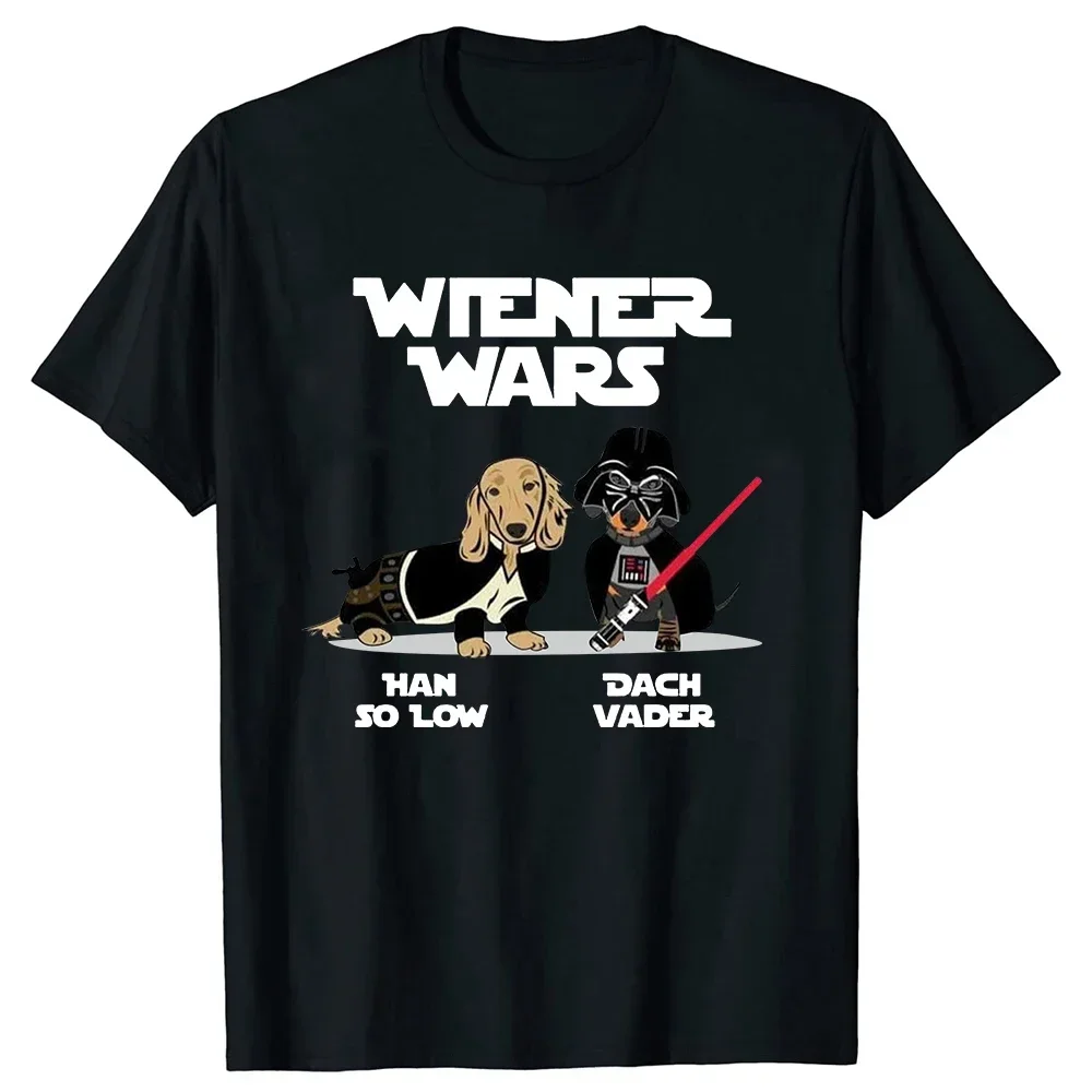 Wiener Wars Funny Dachshund Dog T Shirts Summer Weightlifting Deadlift Gym Short Sleeve Dog Lovers Pet Puppy Gifts T-shirt