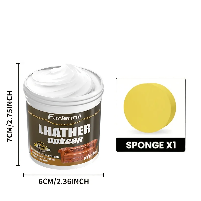 كريم تكييف جلدي من LHATHER UPKEEP - ترميم سريع اللمعان لمقاعد السيارة والحقائب الجلدية والأرائك |   مثالية للسيارات