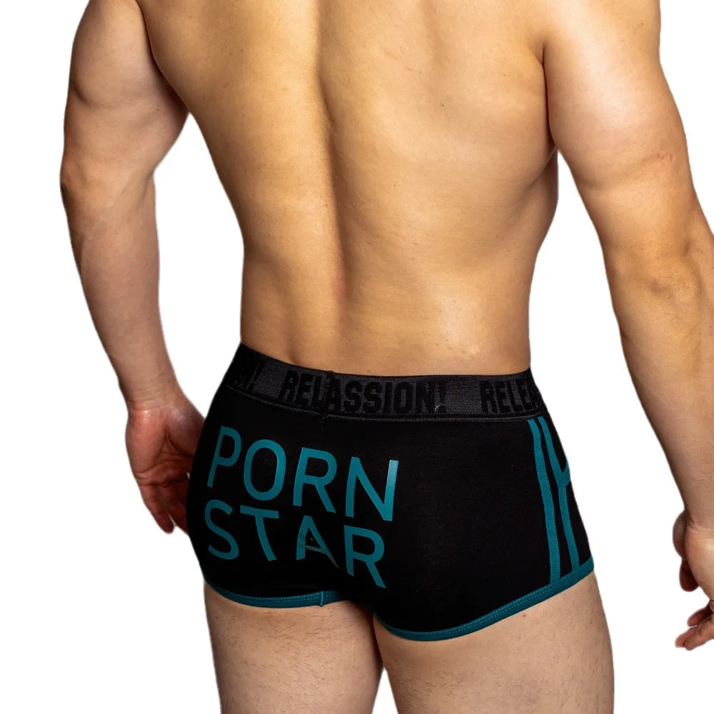 D. M Herren unterwäsche niedrige Taille sexy flache Ecke Hosen Brief dünne Sport vier Ecken