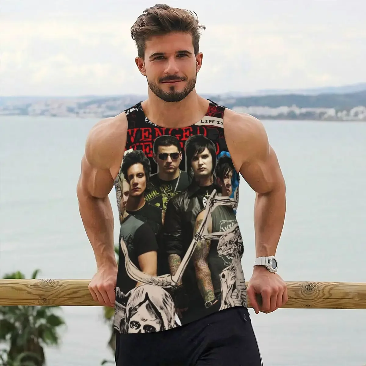 Avenged Sevenfold Gym Tank Bodybuilding Vest Fitness Sleeveless Tops Quick Dry Men Workout Sports Clothing