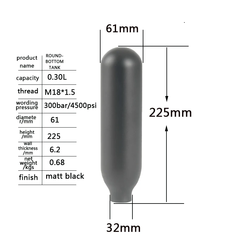 HPA 300BAR 4500PSI Gas Cylinder 0.22/0.3/0.35/0.45L Air Tank Co2 Sodastream Accesories Aquarium Paintball Fittings Airsoft Parts