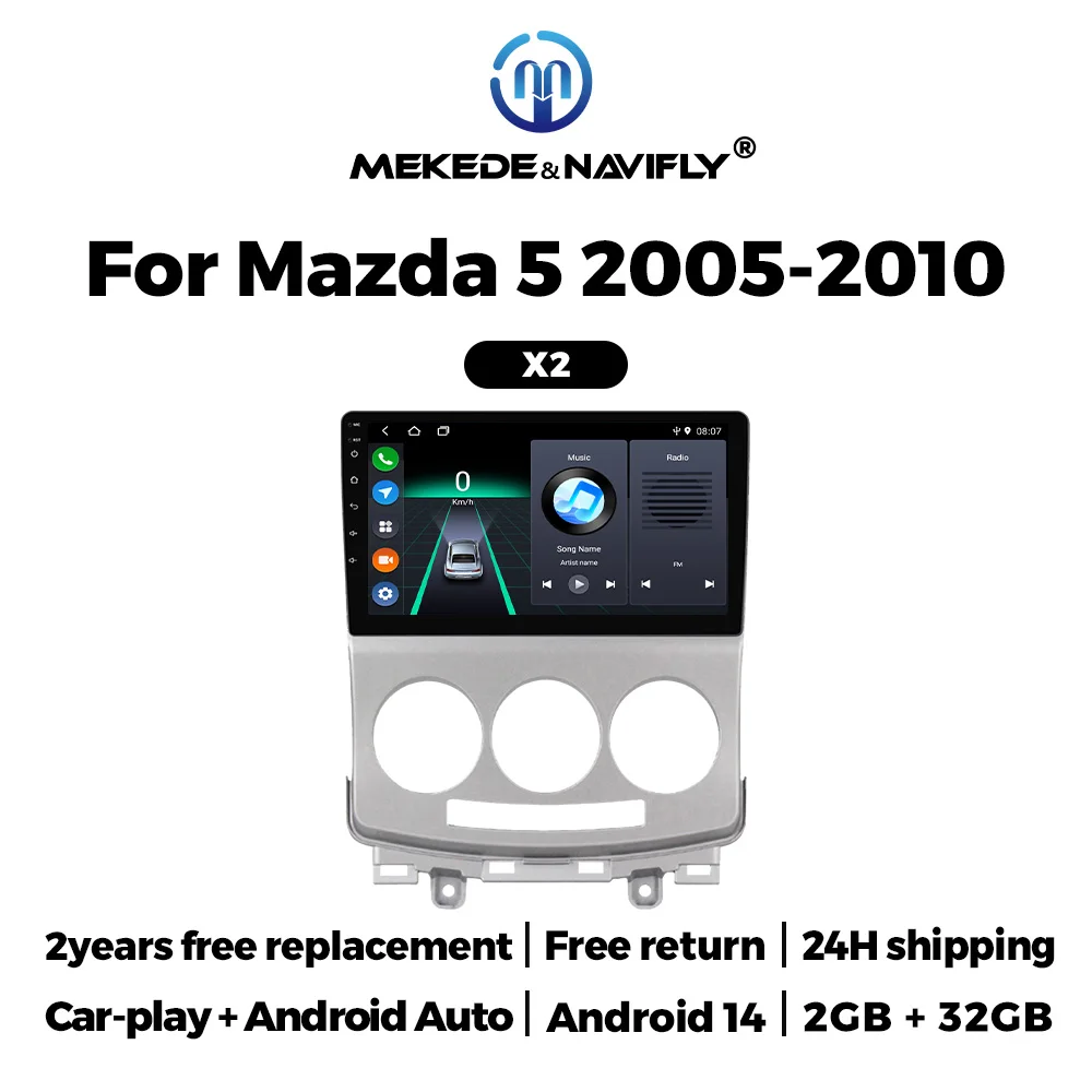

Автомобильная магнитола MEKEDE Android 14 с IPS-экраном для MAZDA 5 2005-2010, беспроводной Carplay, GPS, мультимедийный плеер, аудио-стереосистема, DVD-проигрыватель, головное устройство