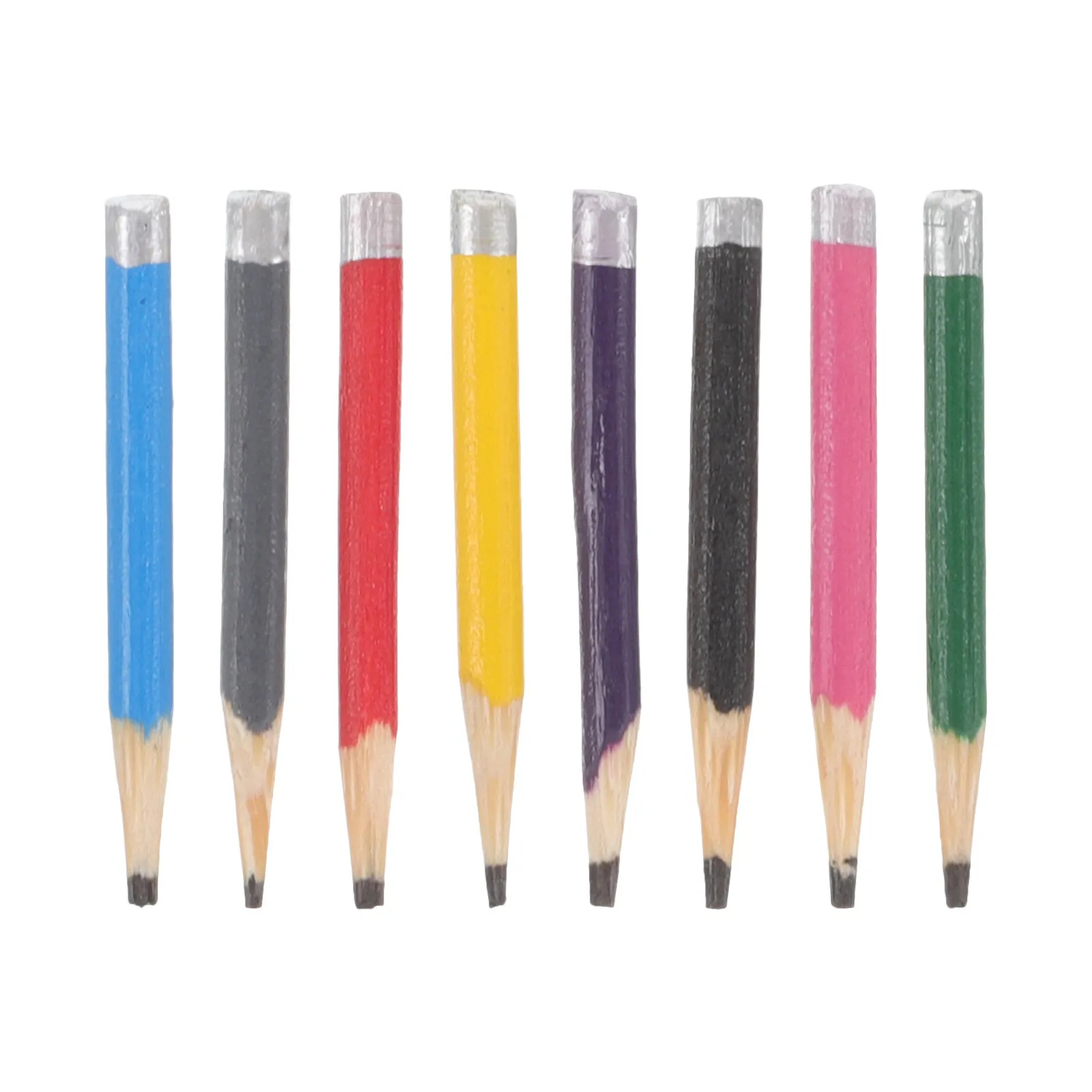 

8Pcs Miniature Colored Pencils Creative Stationery School Office Home Dollhouse Props Colorful Wooden Crayons for Desk