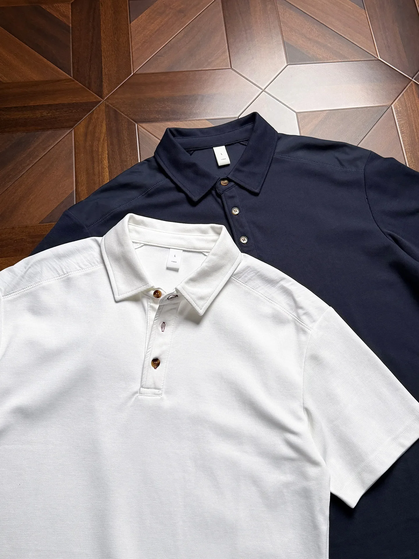 Corner buckle classic lapel polo shirt, three-dimensional invisible split line 9.1oz short-sleeved T-shirt