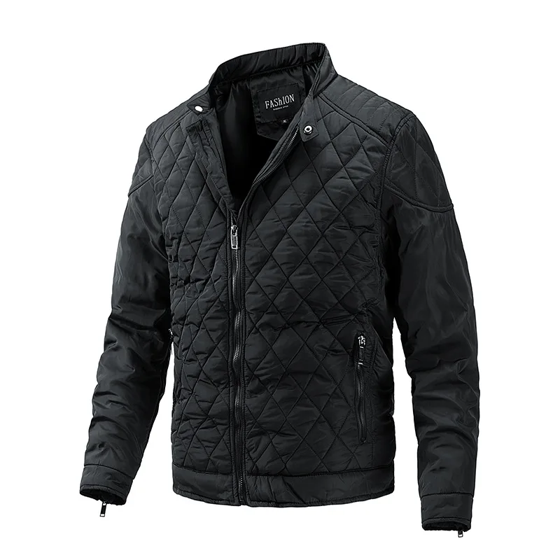 2025 Winter Jacket Men Diamond Stitching Windproof Men\'s Parkas Cotton Padded Clothes Mens Outdoor Camping Hiking Coats MY892