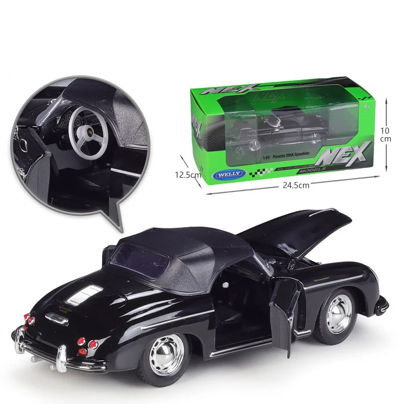 1:24 WELLY Porsche 356A Speedster Legering Model Auto Diecasts Metalen Speelgoed Voertuigen Simulatie Collectie Kinderen Gift Speelgoed Jongen