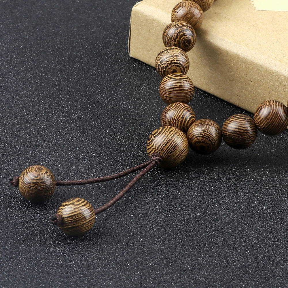 8mm 10mm Natural Wooden 108 Mala Beads Prayer Bracelet For Men Sandalwood Buddhist Buddha Beads Necklace Women Yoga Jewelry Gift