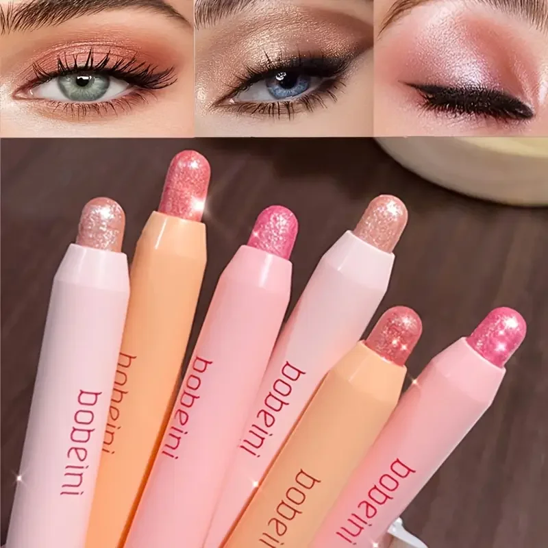 Vibrant Glitter Eyeshadow Stick – langlebig, Glitzer-Textmarker für Anfänger, Musikfestival, rosa und nacktes Augen-Make-up, koreanischer Stil