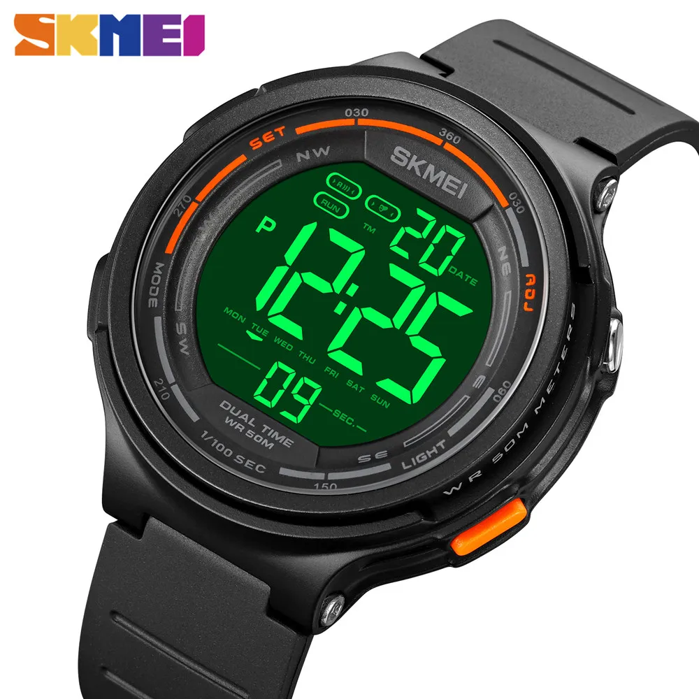 

SKMEI 1841 Reloj Hombre Новые светодиодные цифровые мужские спортивные часы с обратным отсчетом 5 бар водонепроницаемые наручные часы для мужчин мужские часы