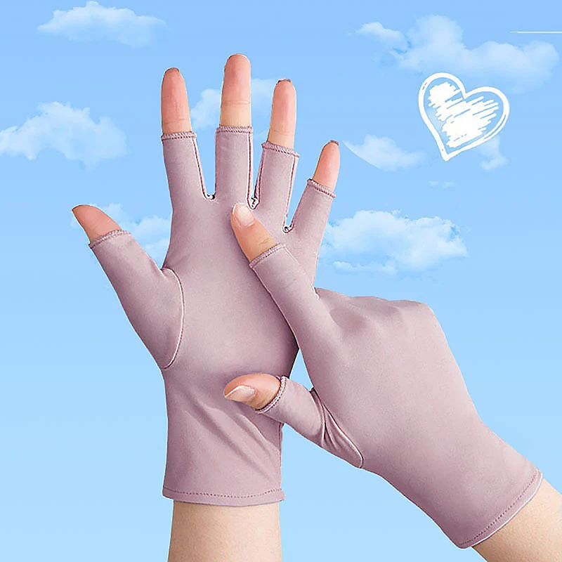 Gants sans doigts respirants pour femmes, Gants demi-doigts, Gants fins, Gants d'équitation en plein air, Gants de conduite, Mitaines de protection solaire, Summer Ice, InjHalf Fingers