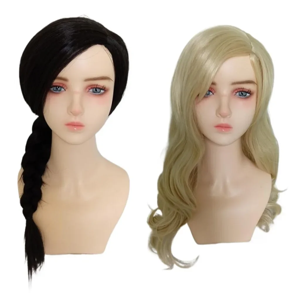 

Movie Wicked Elphaba Glinda Cosplay Wig Adult Women Black Braid Curly Blonde Hair Wigs Halloween Costume Props Accessories