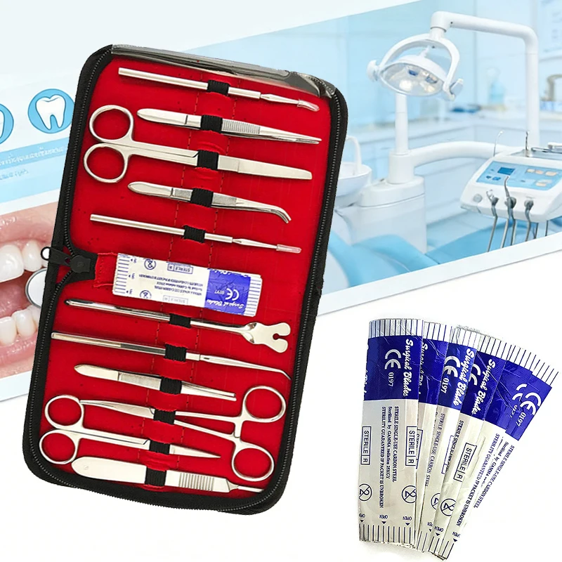 22PCS Premium Stainless Steel Dissection Kit for Surgical Training Medical Suture Practice Students